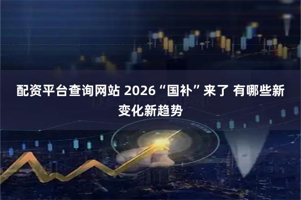 配资平台查询网站 2026“国补”来了 有哪些新变化新趋势